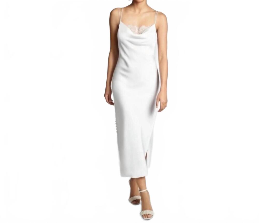NEW SACHIN & BABI dylan satin crepe slip dress in white